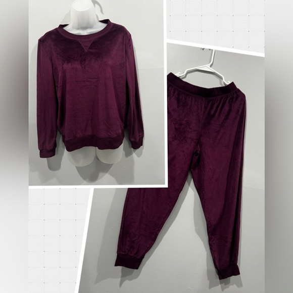 HONEY DEE women’s Plush Purple Lounge 2pcs Set/size M - Picture 1 of 10